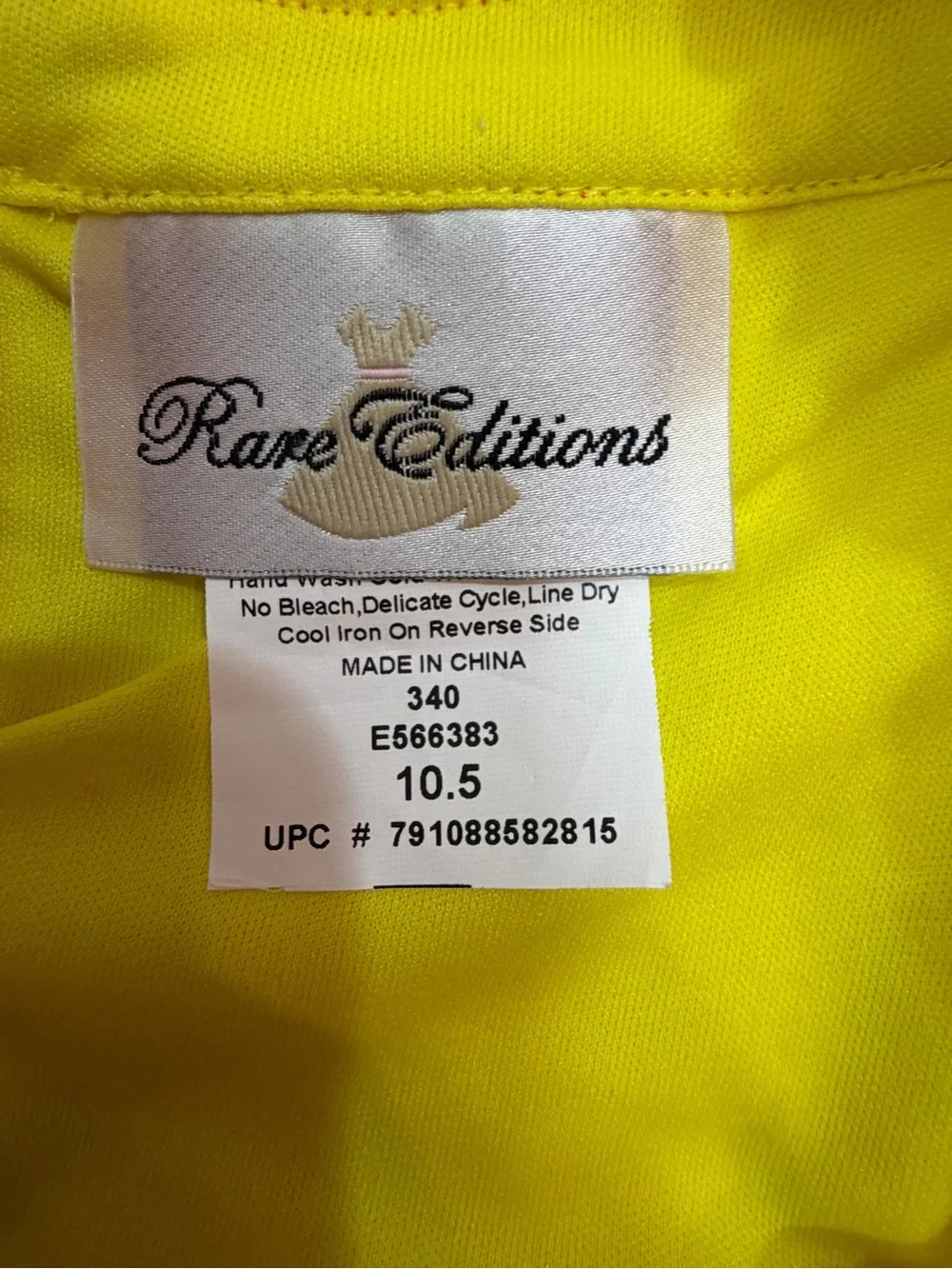 Rare Editions Girls 10.5 Neon Yellow Textured Sleeveless Party Dress Summer